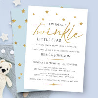 Cute Gold Twinkle Twinkle Little Star Baby shower