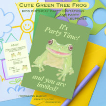 Cute Green Tree Frog - texte complet de la fête d'