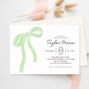 Invitation Cute Gros Bow Baby shower non sexiste