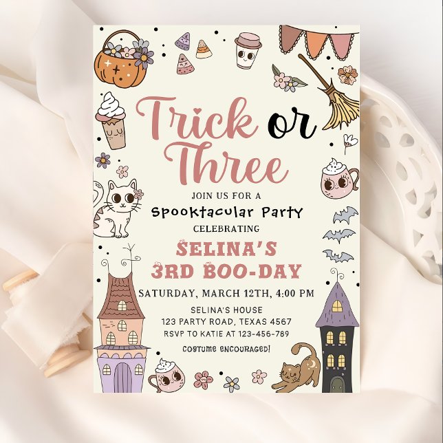Invitation Cute Halloween Éffrayant Fantôme 3ème anniversaire (Créateur téléchargé)