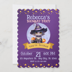 Invitation Cute Halloween Enfants Halloween Party Chat noir