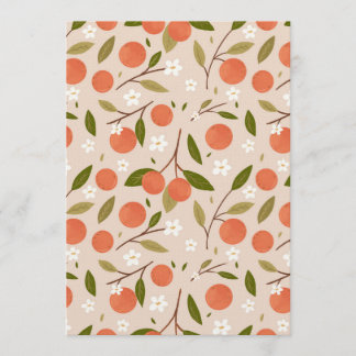 Invitation Cute Hand-drawn Orange Blossom Seamless Pattern