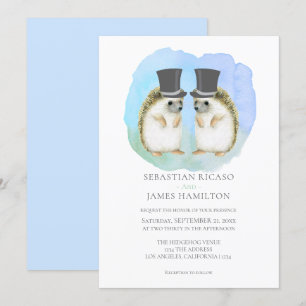 Invitation Cute Hérisson Deux Chambres Gay Couple Mariage