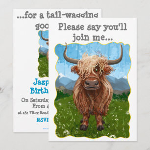 Invitation Cute Highland Cow Party