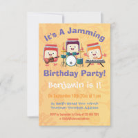 Cute jam session musicien dessin d'anniversaire