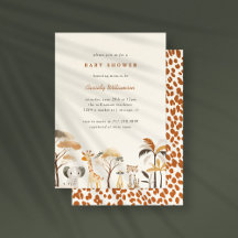 Cute Jungle Safari Animaux Garçon Baby shower