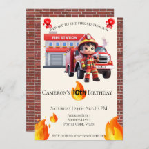 Cute Kawaii Fire Fighter Boy Anniversaire