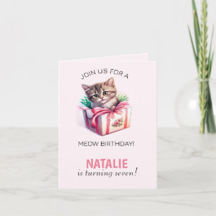 Invitation Cute Kitten dans une boîte Photo cadeau d'annivers
