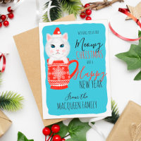 Cute Kitty Chat Mug Meowy Noël Party