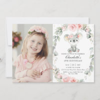Cute Koala Rose Floral Vert Anniversaire Photo