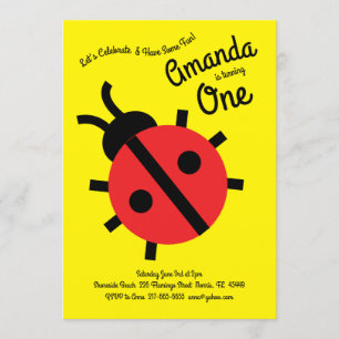 Invitation Cute Ladybug Enfants 1er Anniversaire Fête Invitat