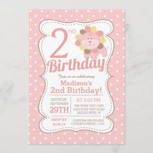 Invitation Cute Lion Jungle Safari Filles Anniversaire Invita