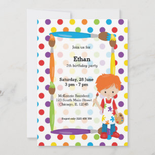 Invitation Cute Little Artist