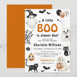 Invitation Cute Little Boo Baby shower Halloween