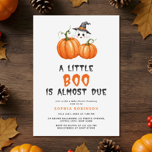 Invitation Cute Little Boo Halloween Baby shower Citrouille