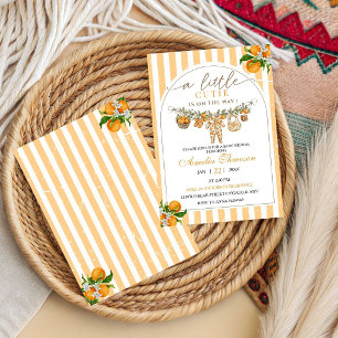 Invitation Cute Little Cutie Est En Route  Baby Shower 