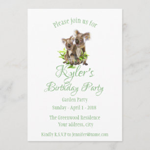 Invitation Cute Little Koala Ours animal australien Anniversa