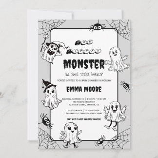 Invitation Cute Little Monster Baby Shower Illustration