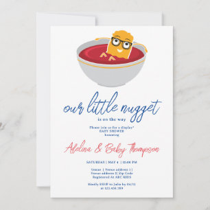 Invitation Cute Little Nugget Poulet Nugget Bébé Garçon Douch