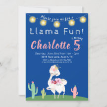 Cute Llama Fun Blue Anniversaire