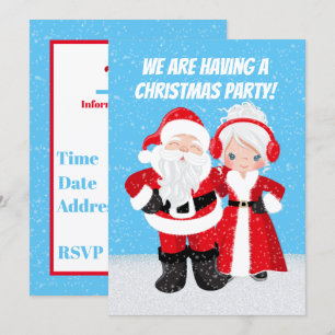 Invitation Cute, M. et Mme Santa Claus