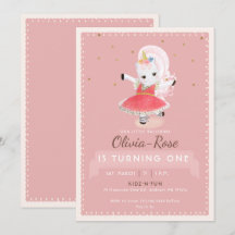 Cute Magique Ballerina Unicorn Rose Girl Anniversa