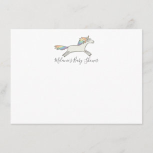 Invitation Cute Main Tirée Unicorn Nettoyer Papier à lettres 