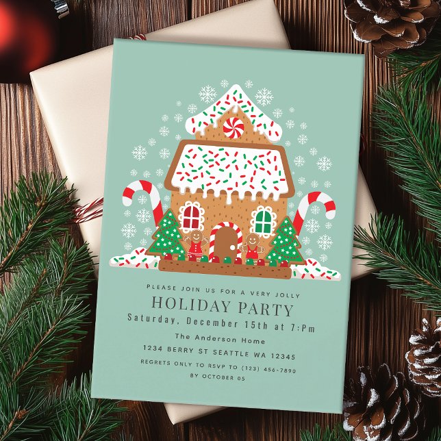 Invitation Cute Maison en pain d'épice Fête (Créateur téléchargé)