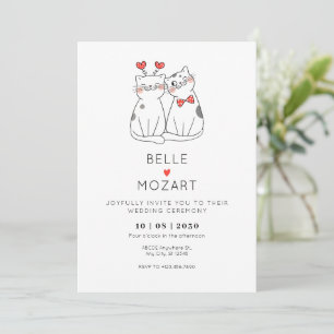 Invitation Cute mariage couple chat