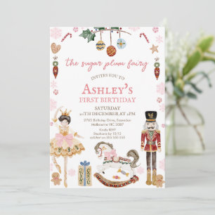 Invitation Cute Marron Sugar Plum Fairy Nutcracker Anniversai