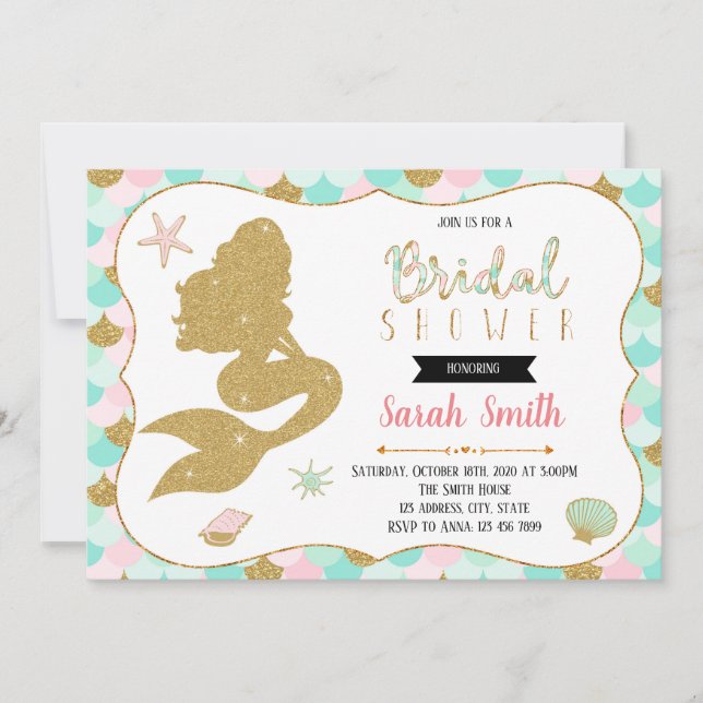 Invitation Cute mermaid (Devant)