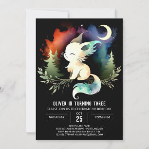 Invitation Cute minimaliste Chat Anniversaire