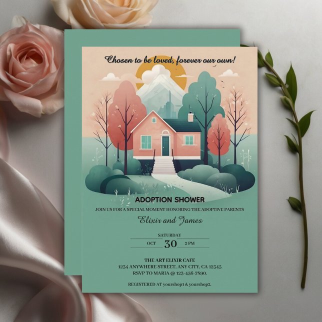 Invitation Cute Moderne Forever Accueil Adoption Foster Douch (Créateur téléchargé)