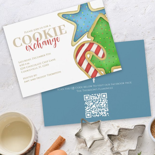 Invitation Cute Noël Cookie Exchange Party Personnalisé (Créateur téléchargé)