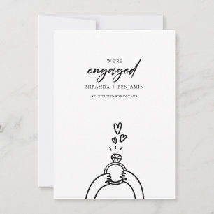 Invitation Cute Nous sommes engagés Fiançailles photo Faire-p