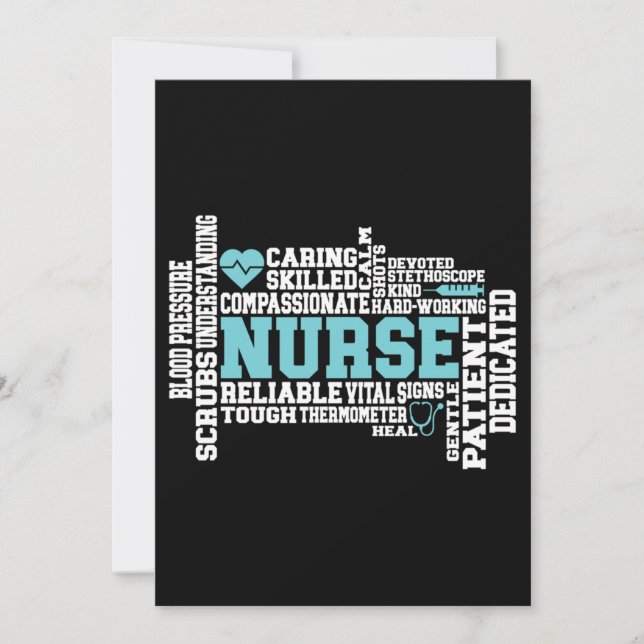 Invitation Cute Nurse RN LVN École de soins infirmiers Médica (Devant)