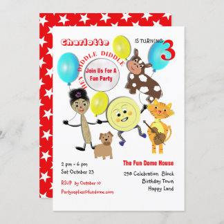 Invitation Cute Nursery Rhyme Anniversaire de enfant de dessi