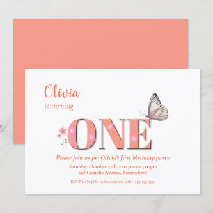 Invitation Cute Orange 1er anniversaire
