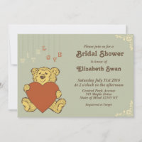 Cute Ours en peluche avec Amour Nuptiale Douche In