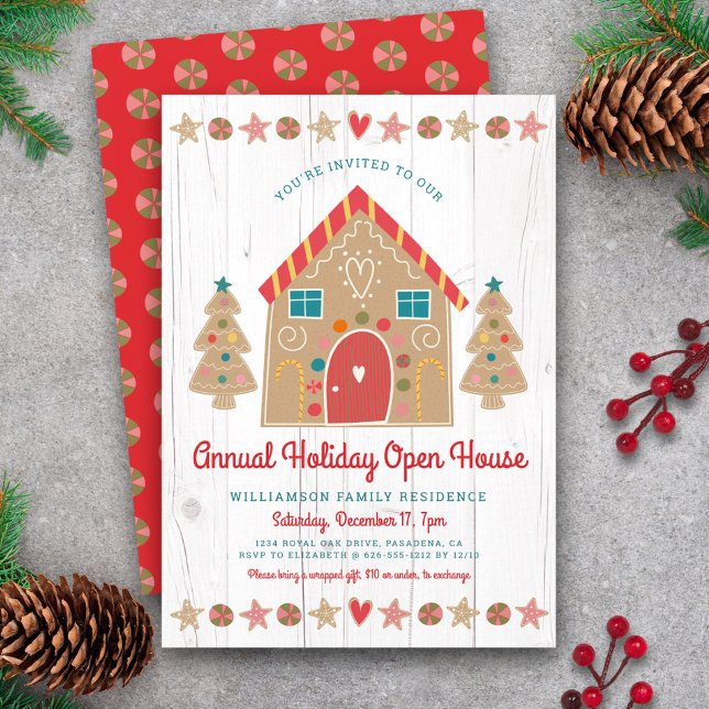 Invitation Cute pain d'épices Open House Russe Noël Party (Créateur téléchargé)