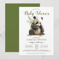 Cute Panda Baby shower vert genre neutre