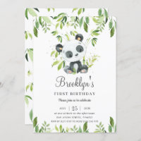 Cute Panda Bamboo Verdure 1er anniversaire fête