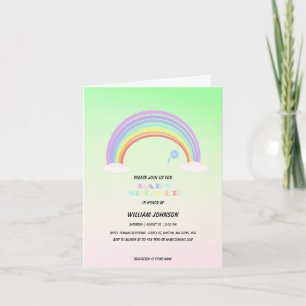 Invitation Cute Pastel Arc-en-ciel Baby shower de fleurs Gi