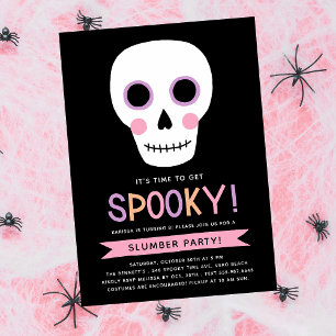 Invitation Cute Pastel Crâne Halloween Anniversaire Fête du b