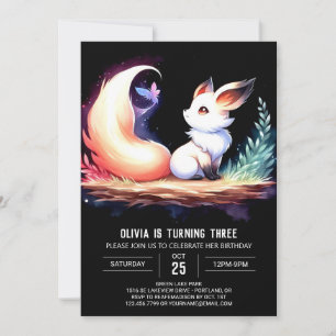 Invitation Cute personnalisée Fox Anniversaire numérique
