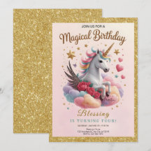Cute Pink Unicorn Birthday