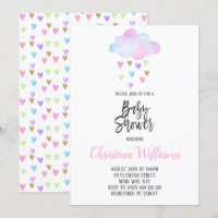 Cute pluie nuageuse Rainbow Watercolor Baby shower