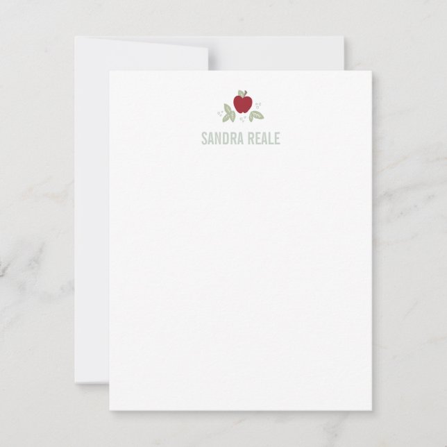 Invitation Cute Red Apple enseignant personnalisé (Devant)