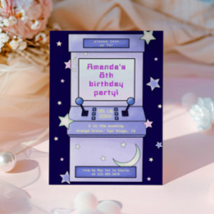 Invitation Cute Retro Arcade Game Anniversaire de enfant Invi