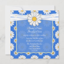 Cute Royal Blue et White Daisy Floral Carré